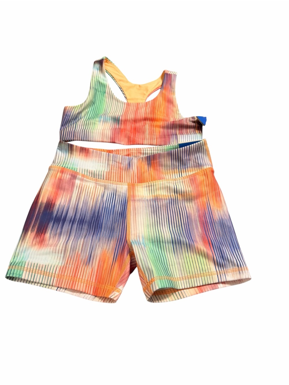 Colorful Tie-Dye Active Set - Crop Top & Shorts